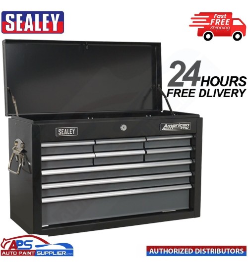 Sealey AP2509B Topchest 9 Drawer Black/Grey Ball Bearing Tool Box