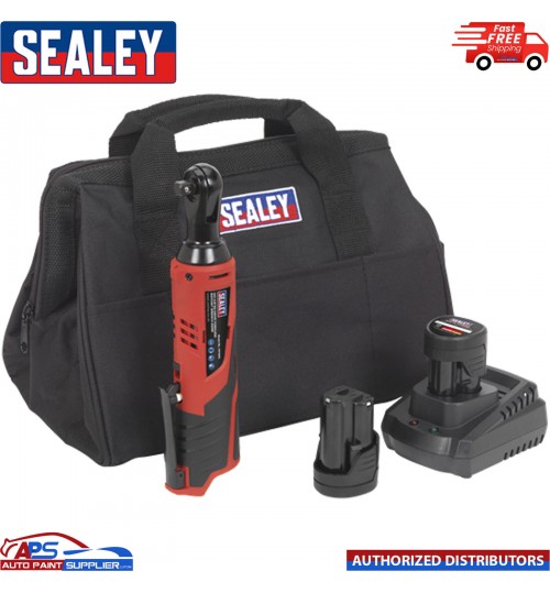 CP1202KIT Sealey Ratchet Wrench Kit 3/8" Inch Sq Drive 12V Li-ion - 2 Batteries