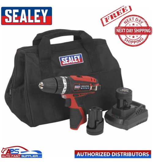Sealey Hammer Drill/Driver Kit Ø10mm 12V Li-ion CP1201KIT - 2 Batteries