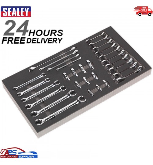 Sealey S01125 Tool Chest Tray Specialised Spanner Metric 30 Piece Set
