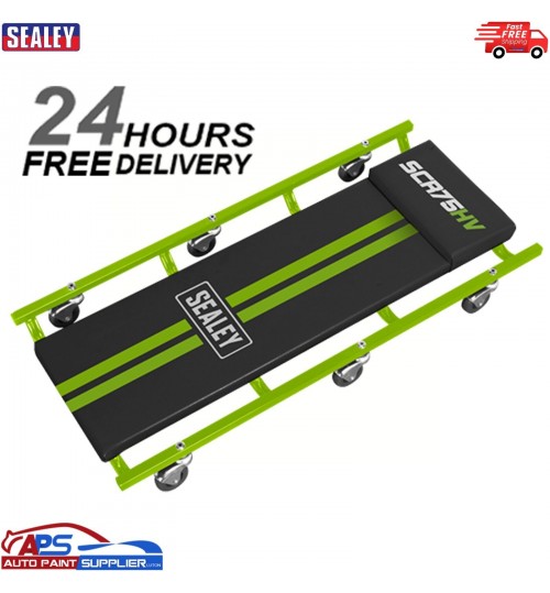 Sealey SCR75HV American-Style Creeper 36" + Steel Frame&6 Wheels Hi Vis Green