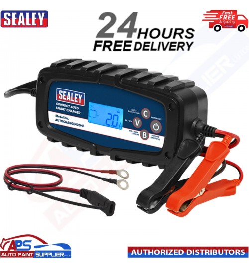 Sealey AUTOCHARGE400HF Compact Auto Smart Charger 4A 9-Cycle 6/12V Lithium