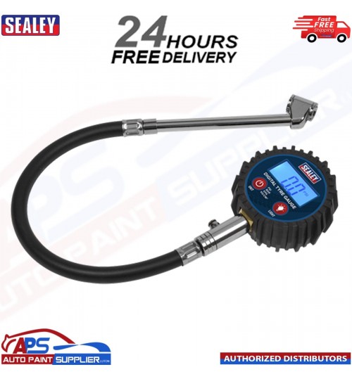 Sealey TST003 Digital Tyre Pressure Gauge with Push-On Connector - FAST DELIVERY
