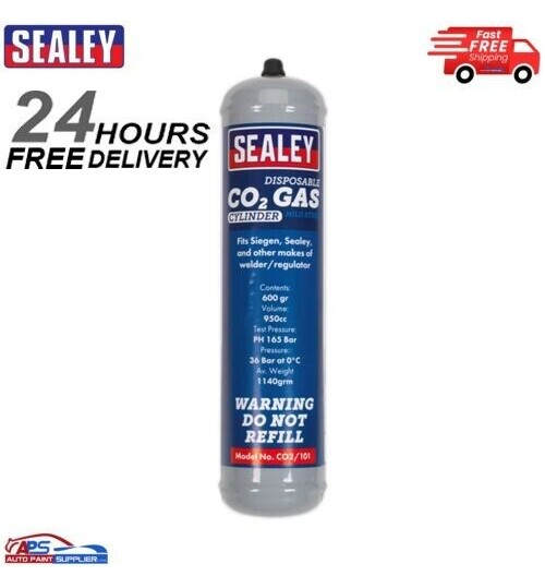 CO2/101 Sealey Gas Cylinder Disposable Carbon Dioxide 600g