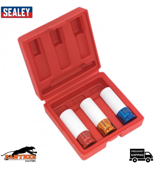 Sealey SX031 Alloy Wheel Impact Socket Set 3pc 1/2inSq Drive