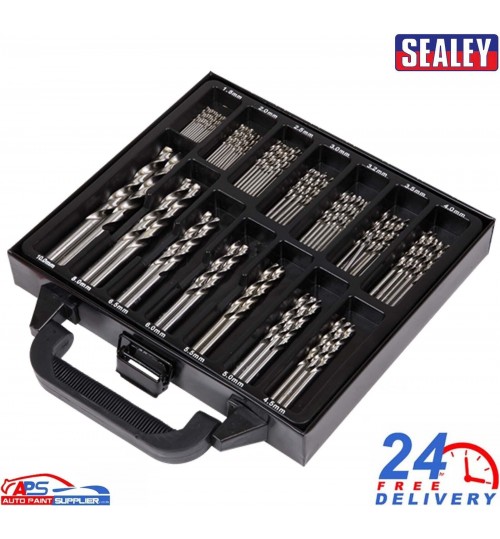 Sealey DBS99FG 99pc Drill Bit Set - Fully Ground, Split Point 1.5-10mm