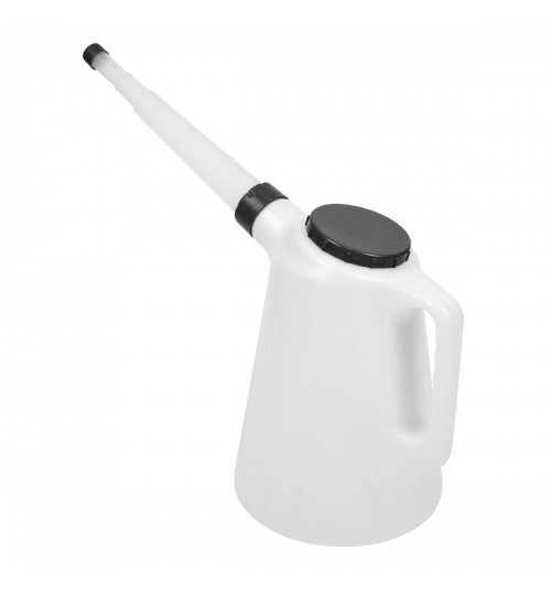 Sealey Oil Container with Black Lid & Flexible Spout 5L Fluid Measuring Jug