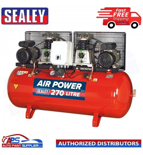 Sealey SAC52775B 270LBelt Drive Air Compressor 2 -3hp with Cast Cylinders APS