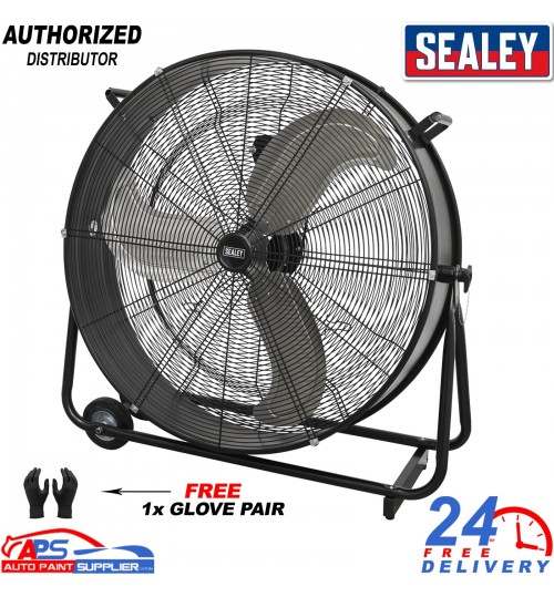 Sealey HVD30 30" Workshop Drum Fan 230V High Velocity Cooling With 1x Glove pair