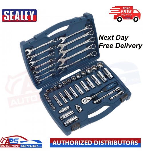 Sealey AK8996 46pc 3/8"Sq Drive Socket and Spanner Set WallDrive® - Metric