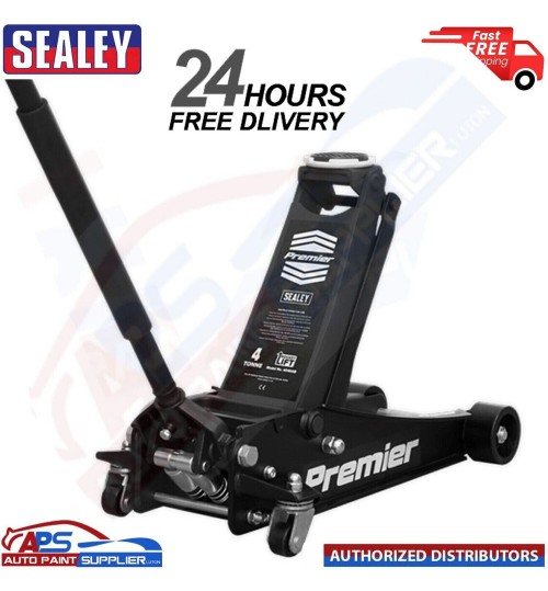 Sealey 4040AB Jack 4 Tonne Black Workshop Trolley Rocket Lift PU Wheels