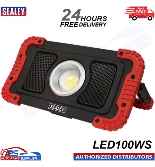 Sealey 20W COB LED Rechargeable LED100WS Floodlight Wireless Speakers&Power Bank