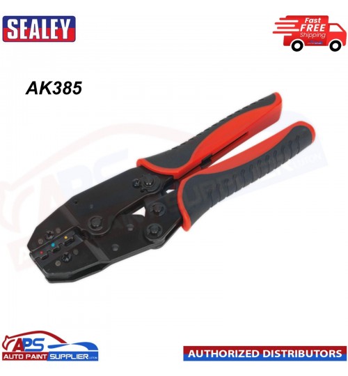 Sealey AK385 Ratchet Terminal Crimping Plier Crimper Electricians Tool Insulated
