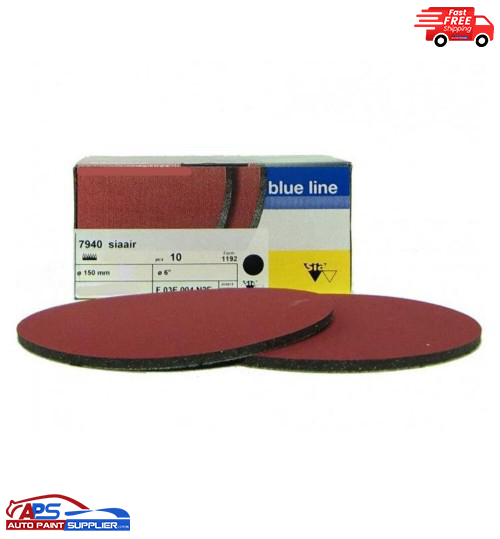 Sia Siaair 7940 Velvet Sanding Disc Box of 10 150mm Polishing Backing