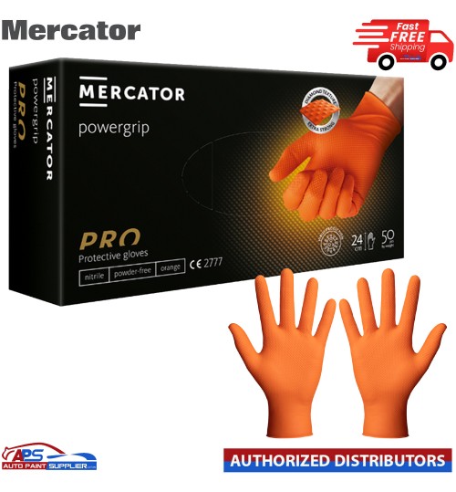 Nitrile Power grip Gloves Orange 